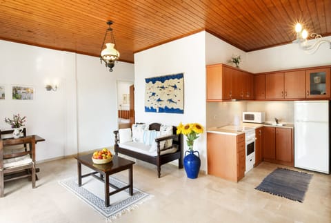 Ground floor, studio living room and kitchen.