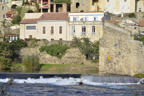 View of Les Tiers and Le Moulin from river beach