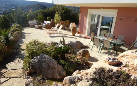 Terrace, outdoor dining area and main bedroom