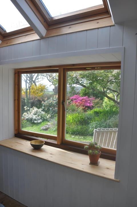 Views through the garden to the moors beyond.