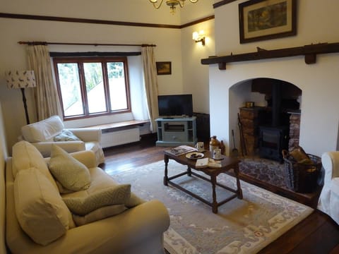 Cozy Sitting Room with Wood Burner