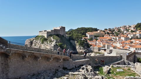 Sea view, city walls, Pile gate, fort Lovrjenac