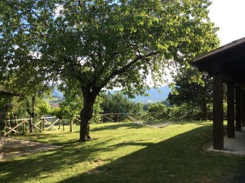 Shady capana with a view towards the mountains