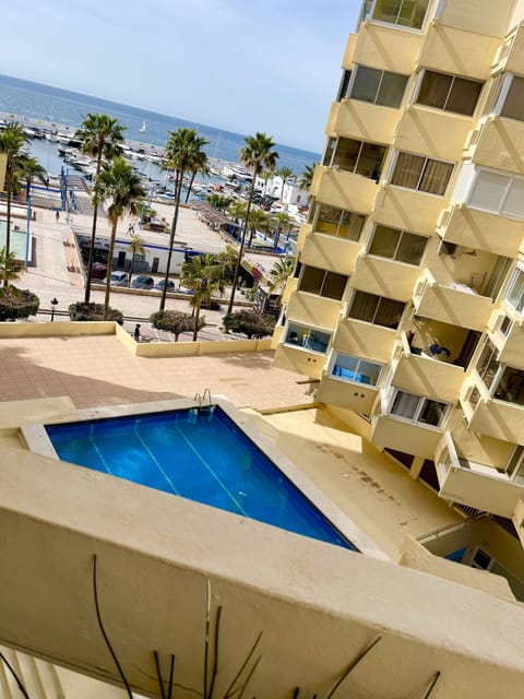 View from your balcony towards the third smaller roof pool, at a lower level