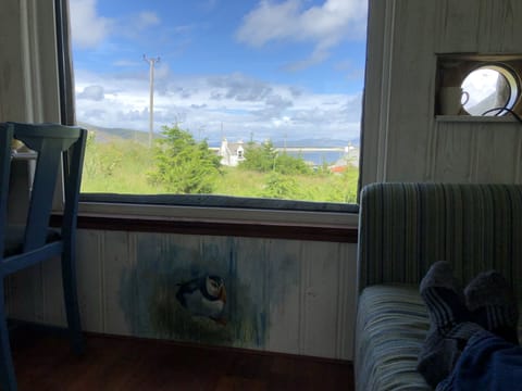 Sitting on the sofa looking out