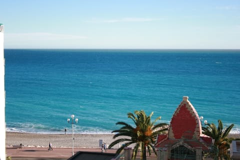 Beach view from front terrace and living area