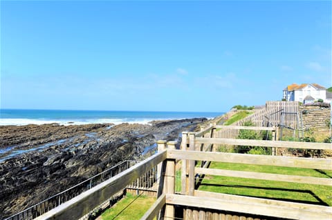 View out to sea from the back garden