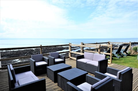Seating area overlooking the Sea