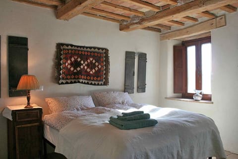 Bedroom 1 as a double with great views to the mountains and veggie gardens