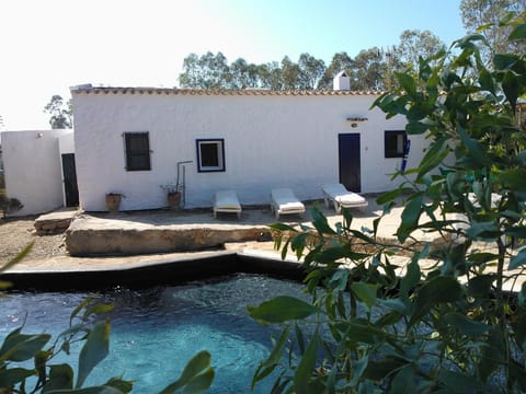 Pool and back of house, taken from the back wall.