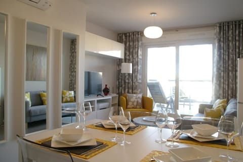 Living room with dining area.