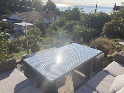 Warm sunshine looking out to sea