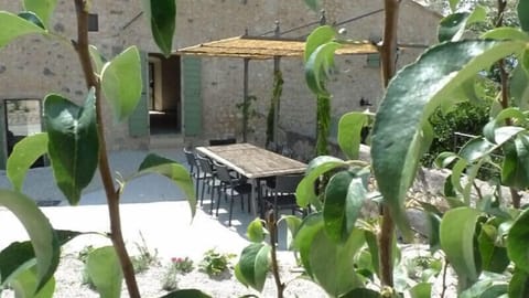 The back door and private terrace overlooking the valley.