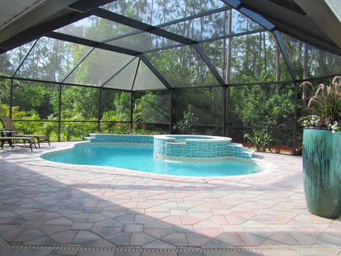 Fully Private heated pool with Spa and Waterfalls