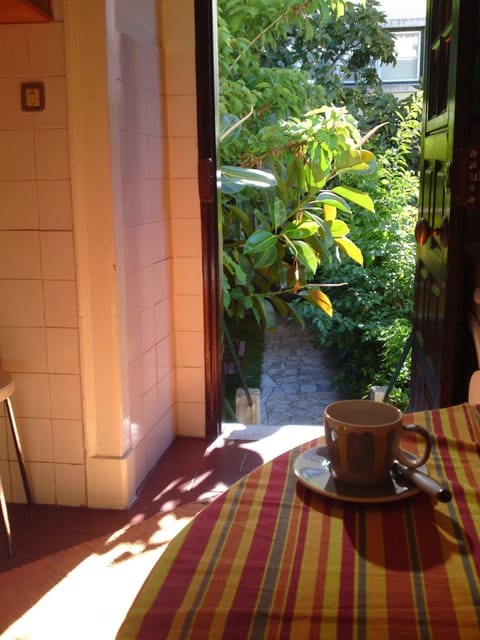 kitchen door opens to the garden
