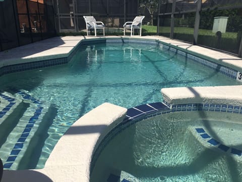 Enjoy a relaxing splash in your private pool and spa