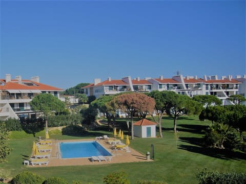 View of pool from balcony