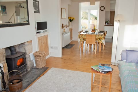 Wood burner in living room