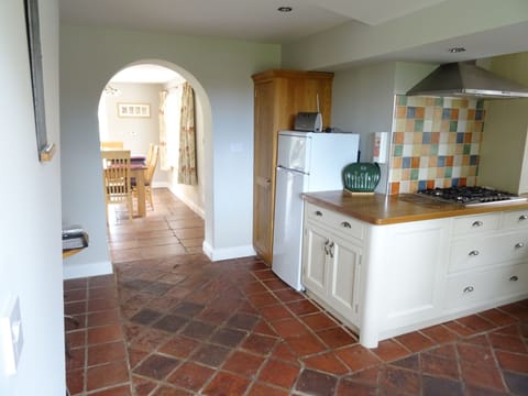 Kitchen, looking into the garden room