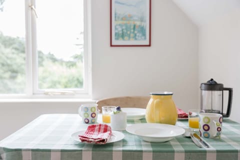 Breakfast overlooking fields and forest! 