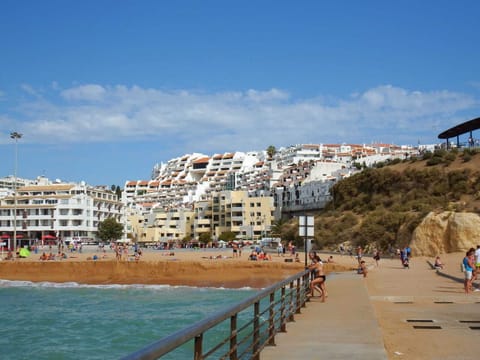 Looking at the the apartment from the beach