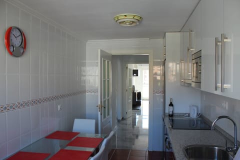 Kitchen through to living area