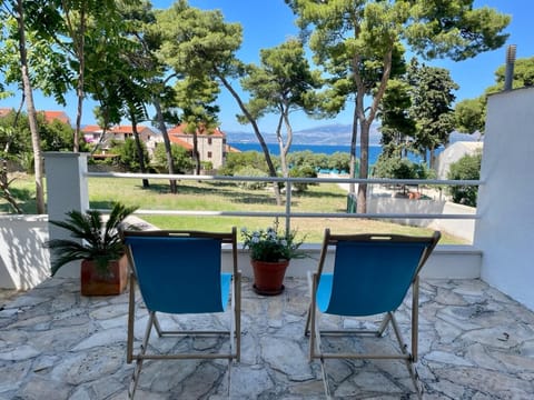 Terrace with wonderful view across the sea to the mainland