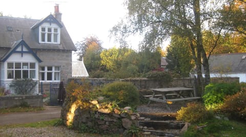 front of house, showing one of several seating areas