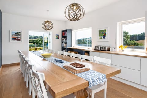 table for up to 20 in main kitchen, lovely views