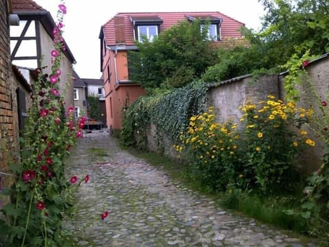 Behind the town wall