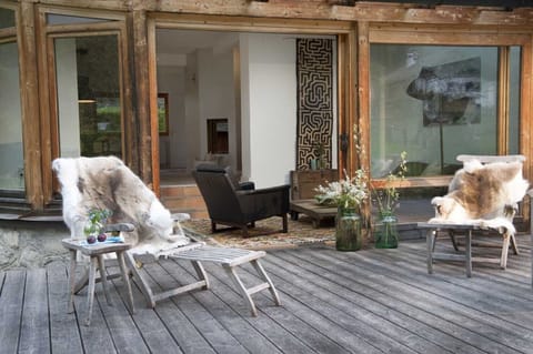 Patio and view inside the house