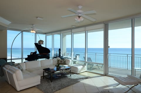Living Room with Panoramic Views; Baby Grand Piano