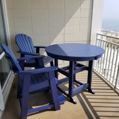 July 2024:  New oceanfront balcony furniture