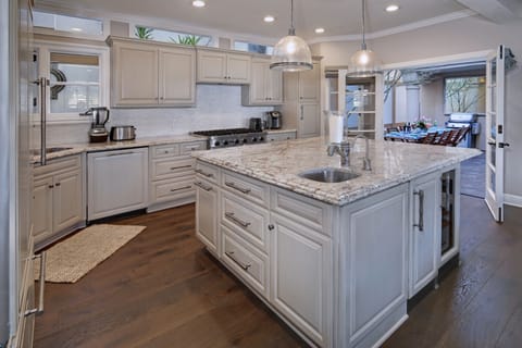 Kitchen opening to back patio