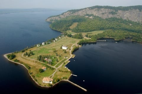 Aerial view of peninsula