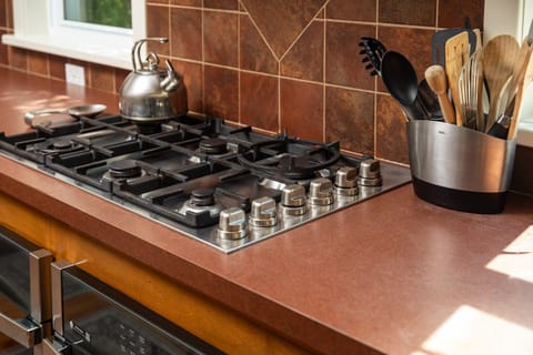 Bertazzoni range and double ovens, great for preparing family meals