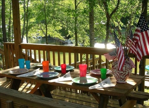 Waterside gazebo for dining or just relaxing and reading a book.