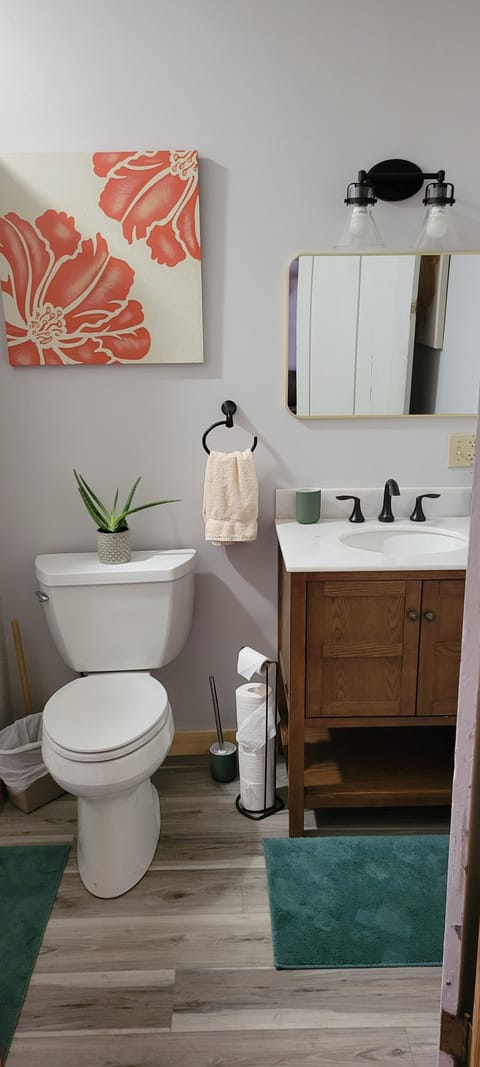 Recently updated first floor full bathroom with a walk-in shower