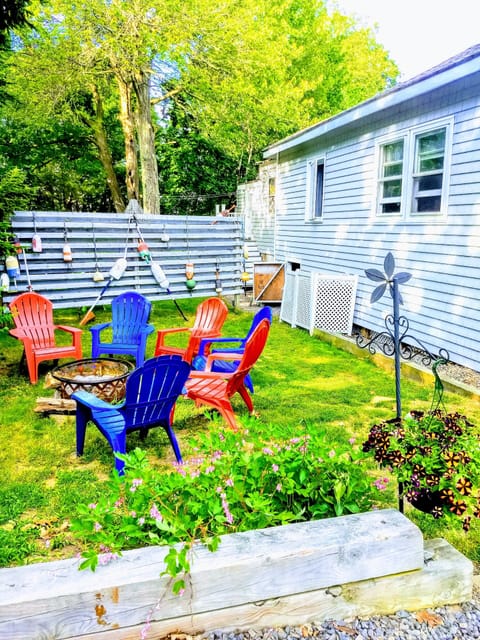 Private Yard with Chairs, Fire Pit and Propane Grill:)
