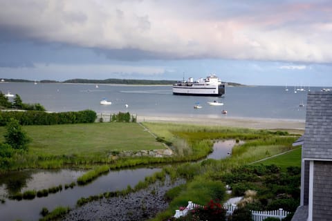 Magnificent view from the house of Lewis Bay and the Nantucket ferry