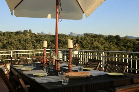 The dining terrace with stunning views.