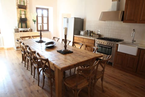 Large kitchen dining room with seating for 12 guests