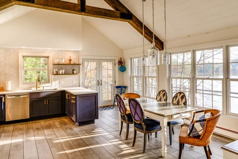 Sun filled dining and kitchen area