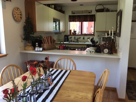 Dining area and kitchen on the main level