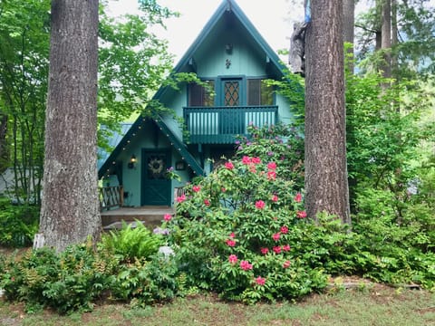 Summer at the chalet is lovely, with hiking and river activities a step away.