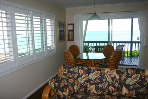 Fantastic ocean view from living room, dining area, and kitchen.