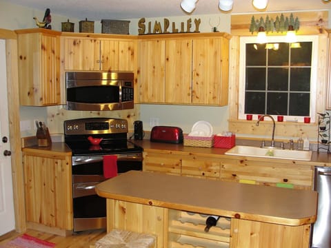 Kitchen is fully equipped for feeding large groups. All new stainless appliances