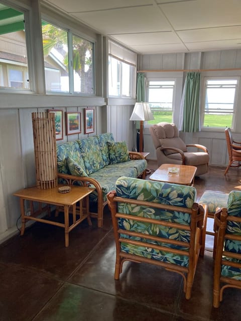 Large, open, family Living Room - with gorgeous lawn-ocean view!