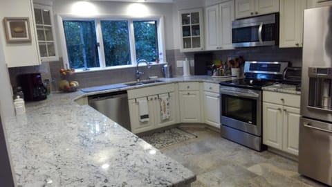 Fully-stocked kitchen.