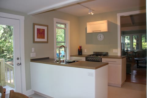 Kitchen island and cooking area